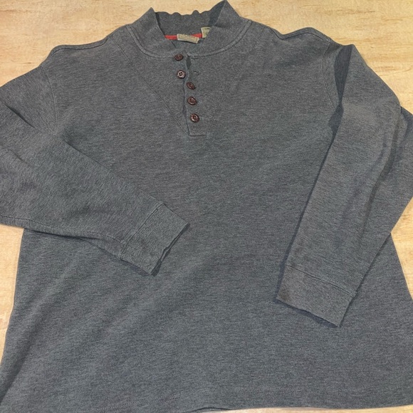 L. L. Bean men’s henley shirt gray size large 08KF2 - Picture 2 of 8